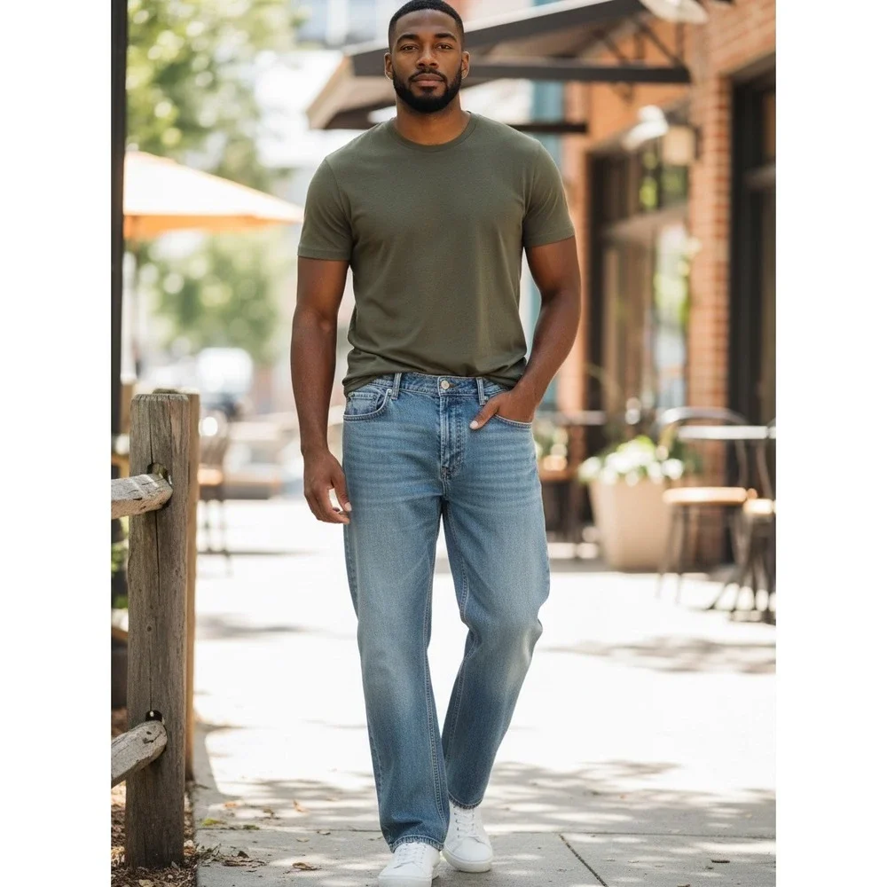 Levi's Jeans Mens Loose Straight 569 Light Wash 40x30 Excellent Denim Blue